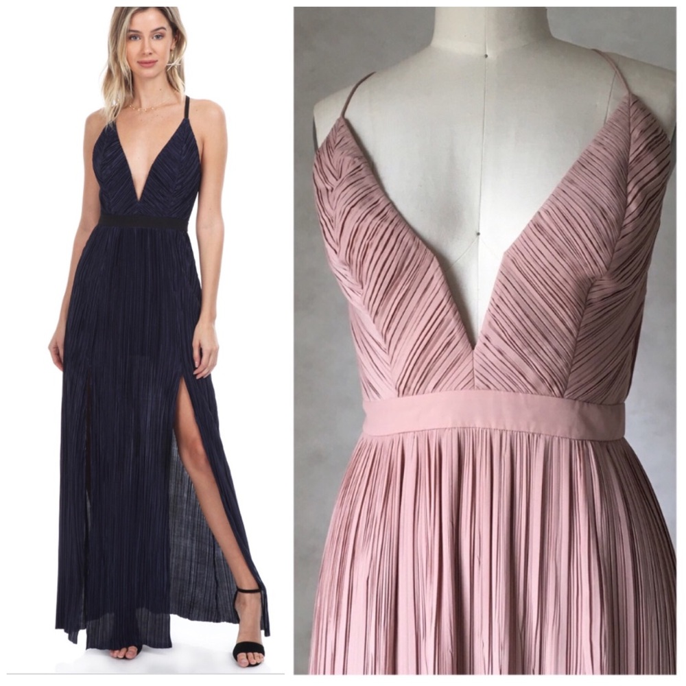 NEW Stylestalker Plunge SLIP EVENING GOWN W/ SLIT